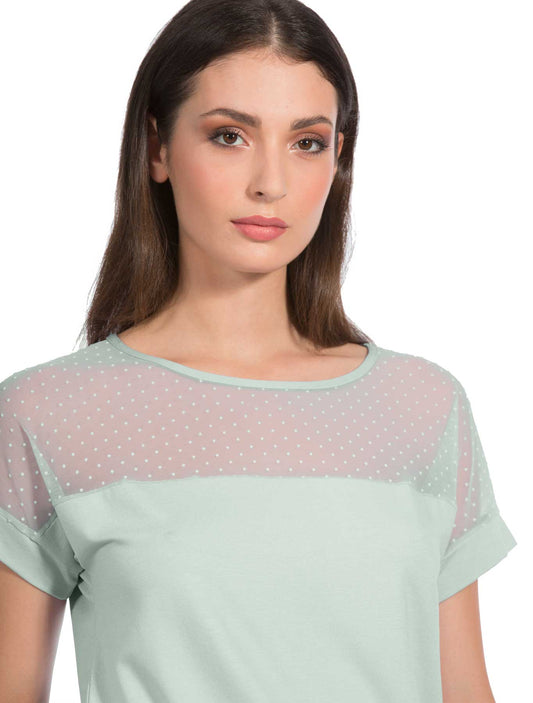 T-shirt viscosa plumetis