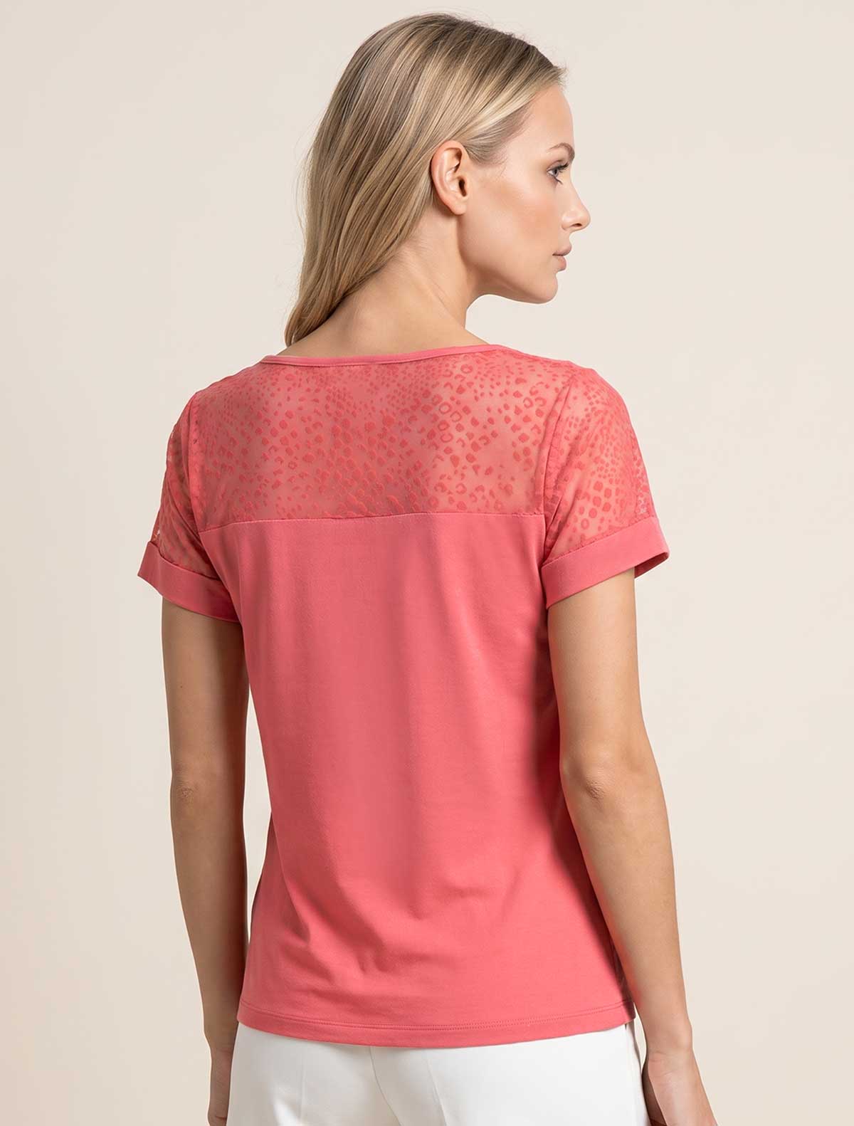 T-shirt viscose tulle floqué léopard * Camelia