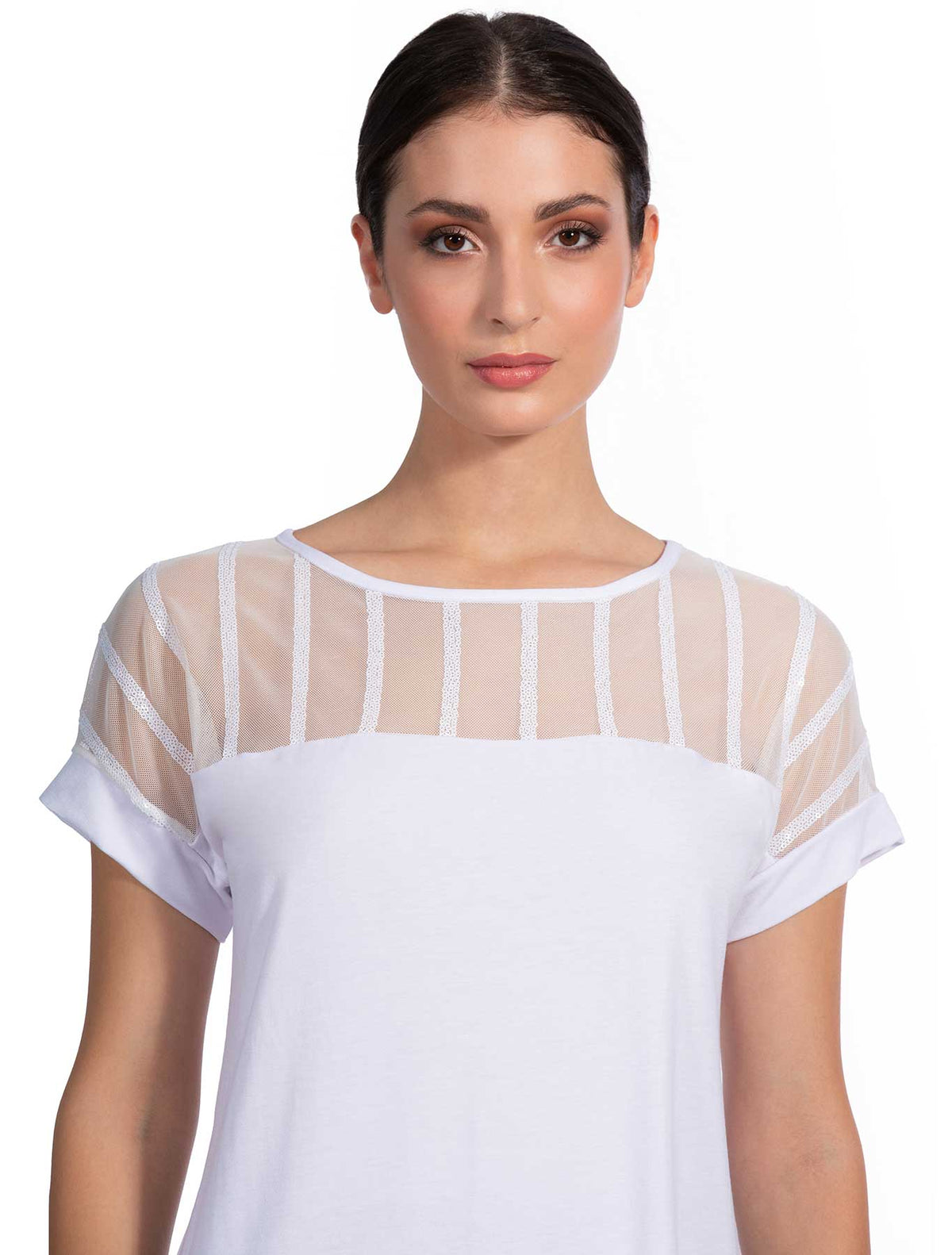 Sequined viscose kimono t-shirt 