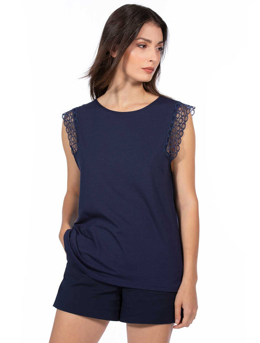 Canotta viscosa aletta pizzo cerchi