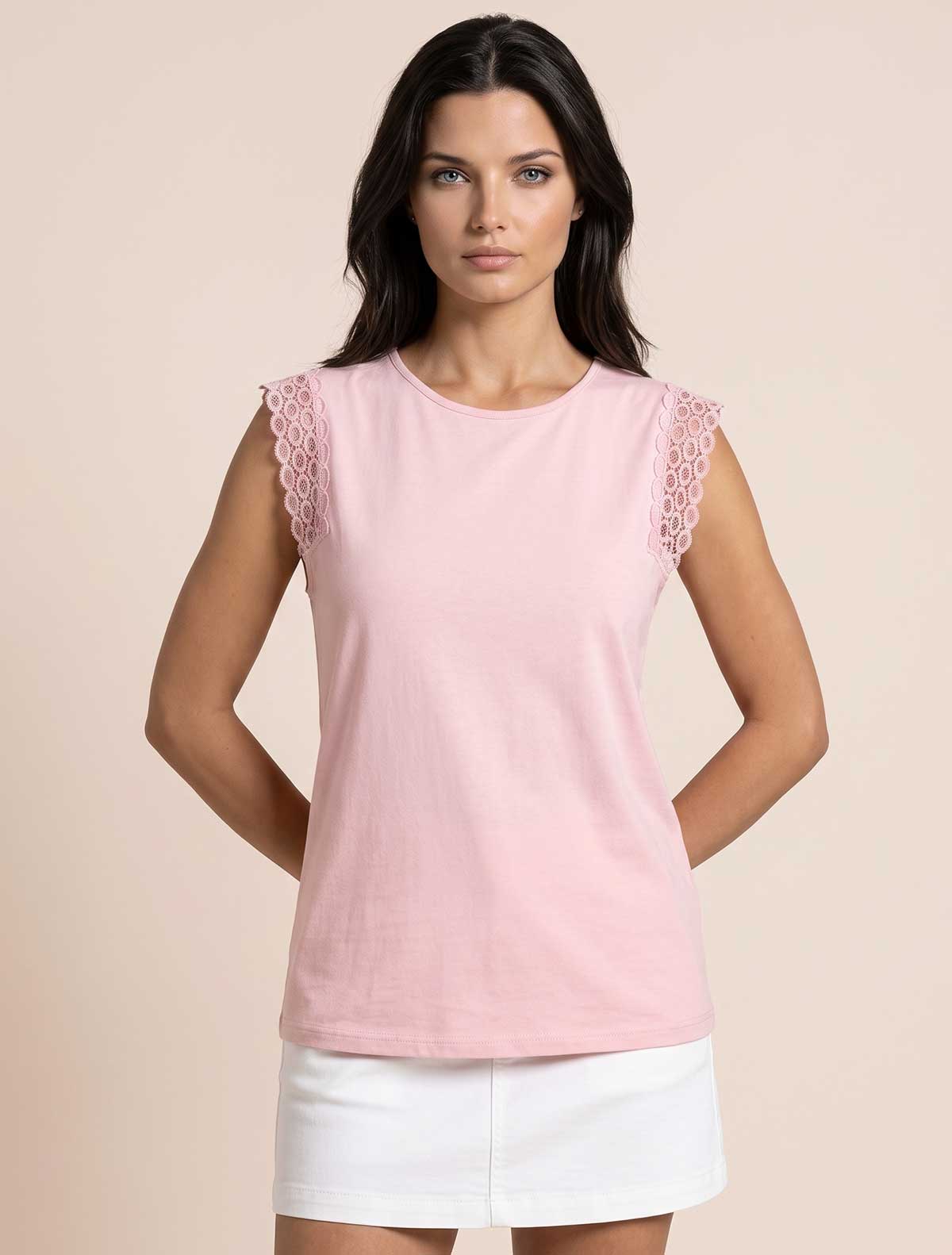 Viscose camisole lace hooped shoulder * Rosa