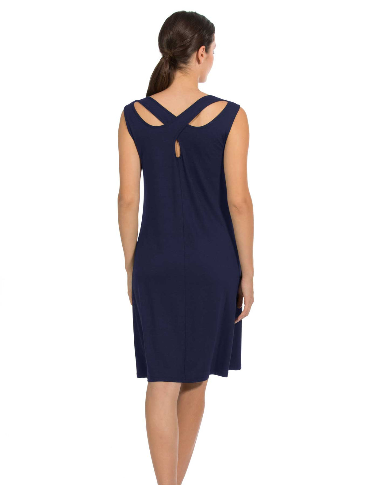 Vestito viscosa schiena incrocio