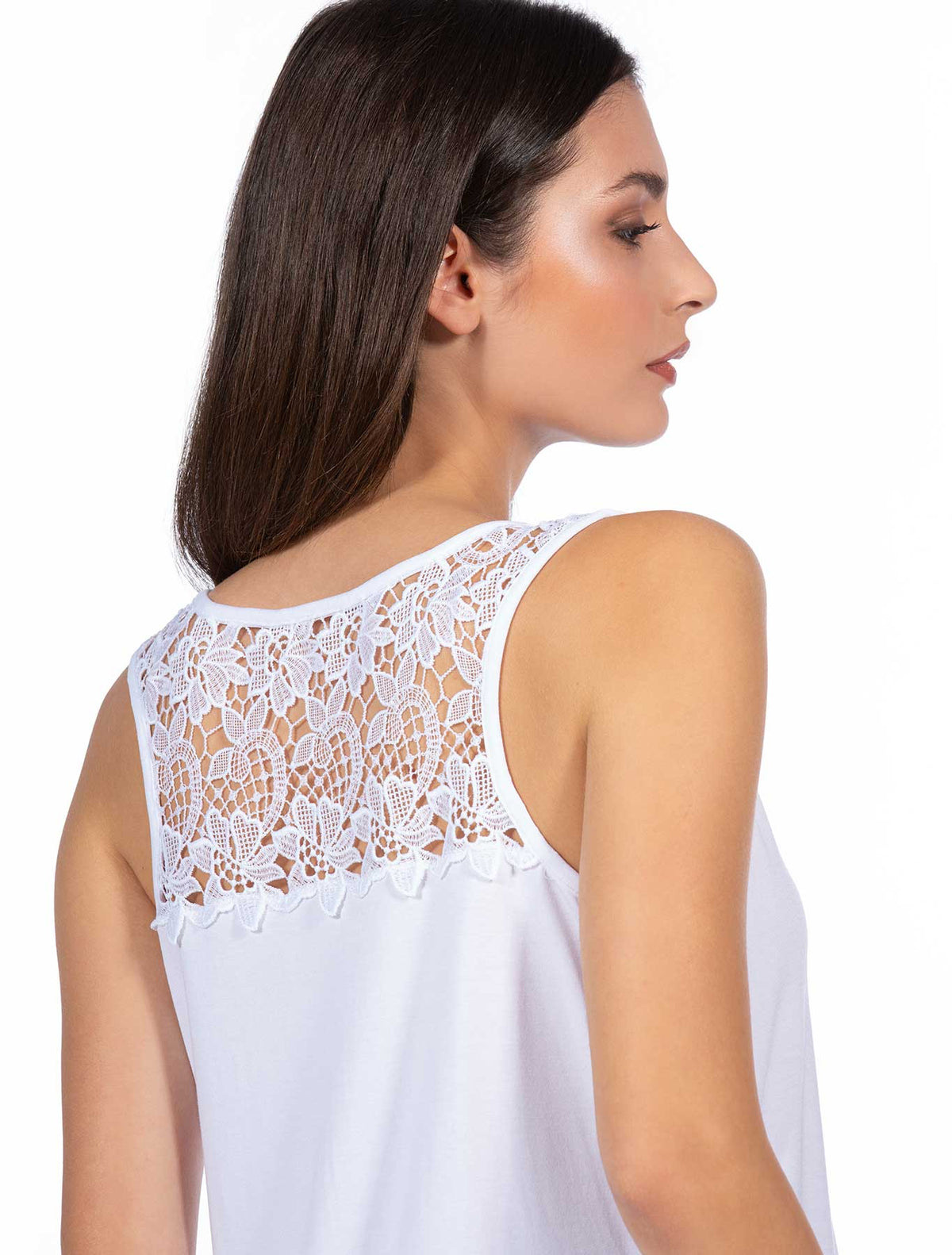 Débardeur viscose, dos macramé