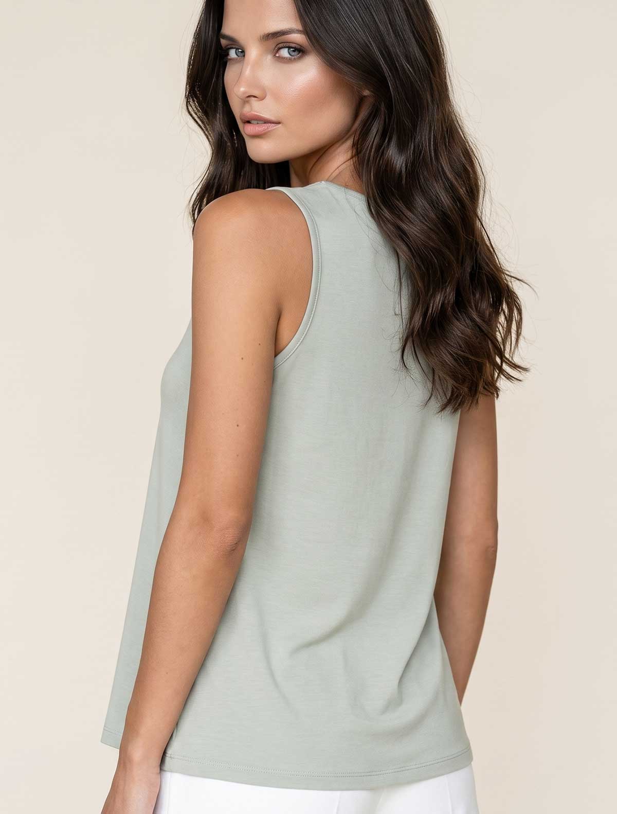 Débardeur en viscose macramé * Verde Menta