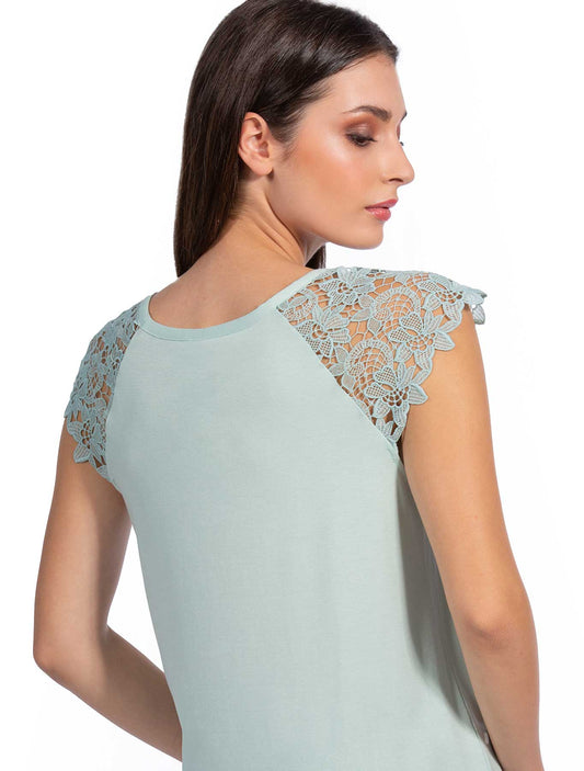 Canotta viscosa aletta macramè