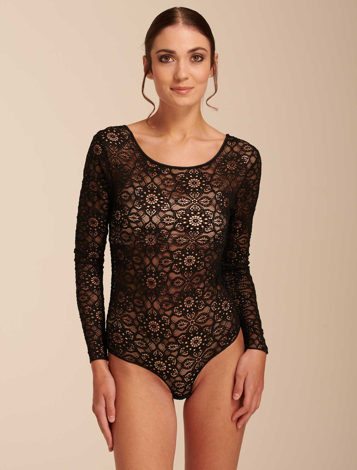 Body pizzo manica lunga