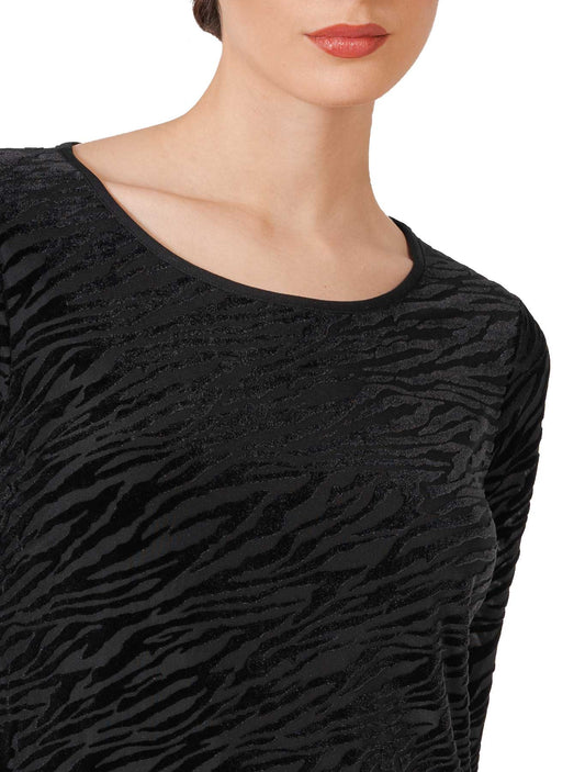 Maglia viscosa devorè zebra