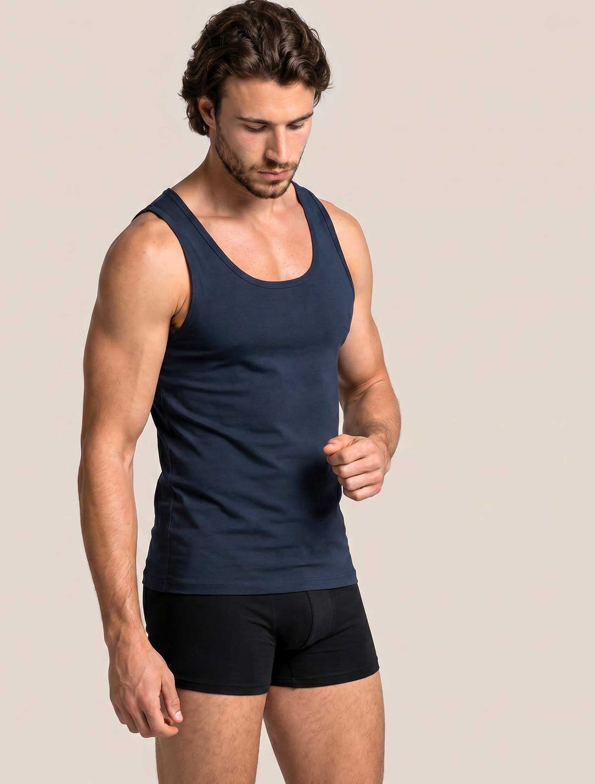Canotta uomo bamboo * Blu