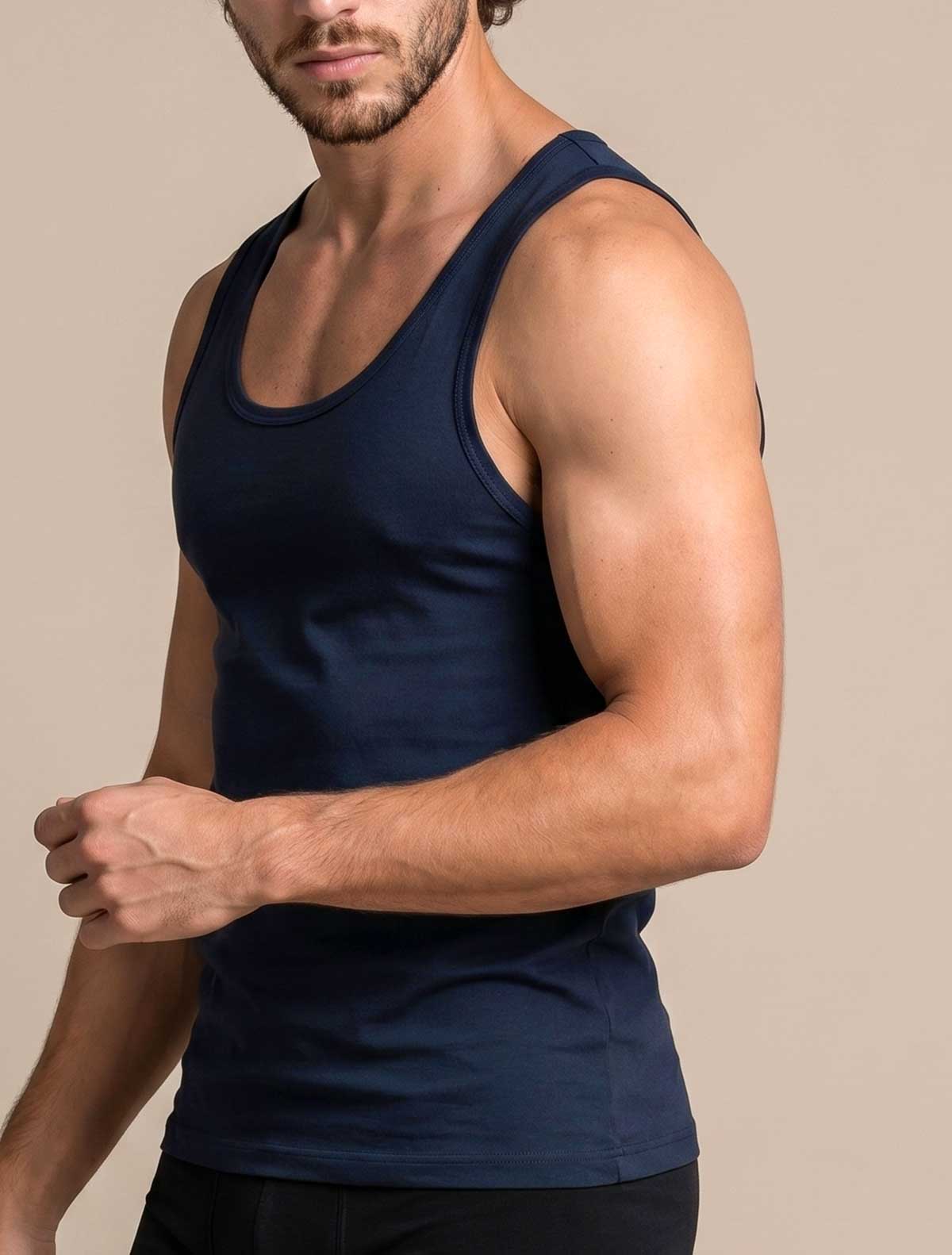 Canotta uomo bamboo * Blu