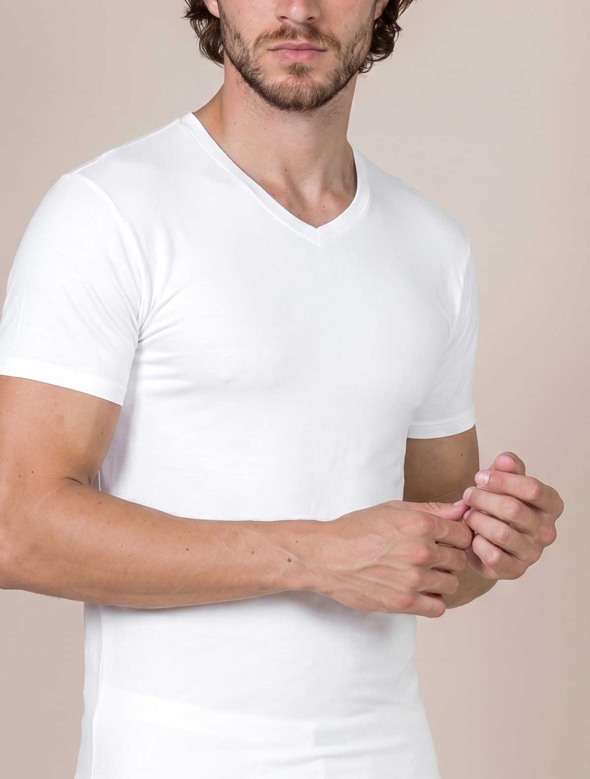 T-shirt uomo bamboo v * Bianco