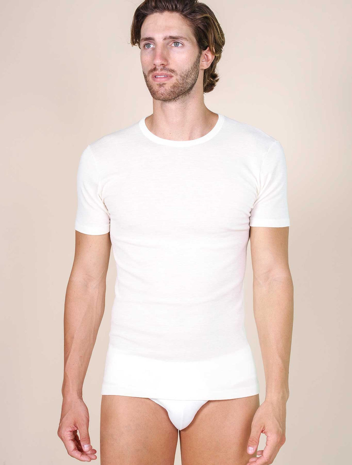 T-shirt uomo lana seta