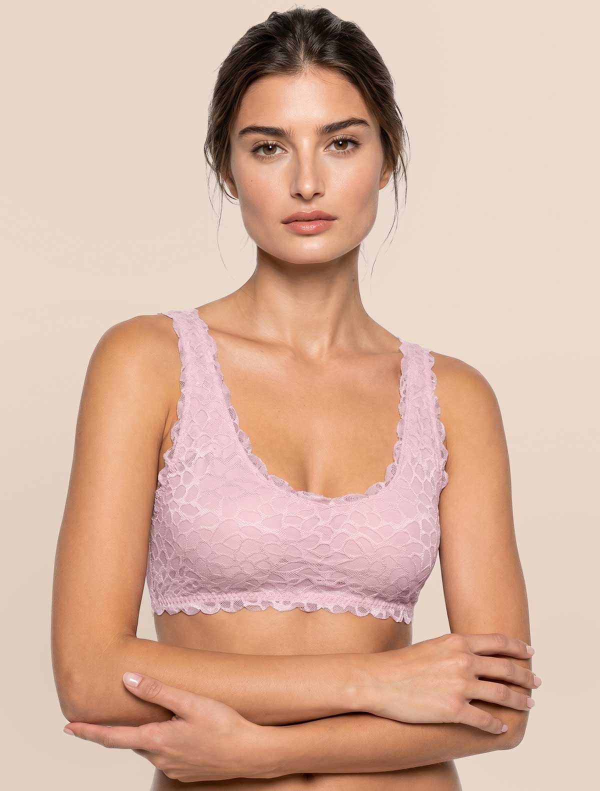 Brassière tulle coupe brute * Rosa