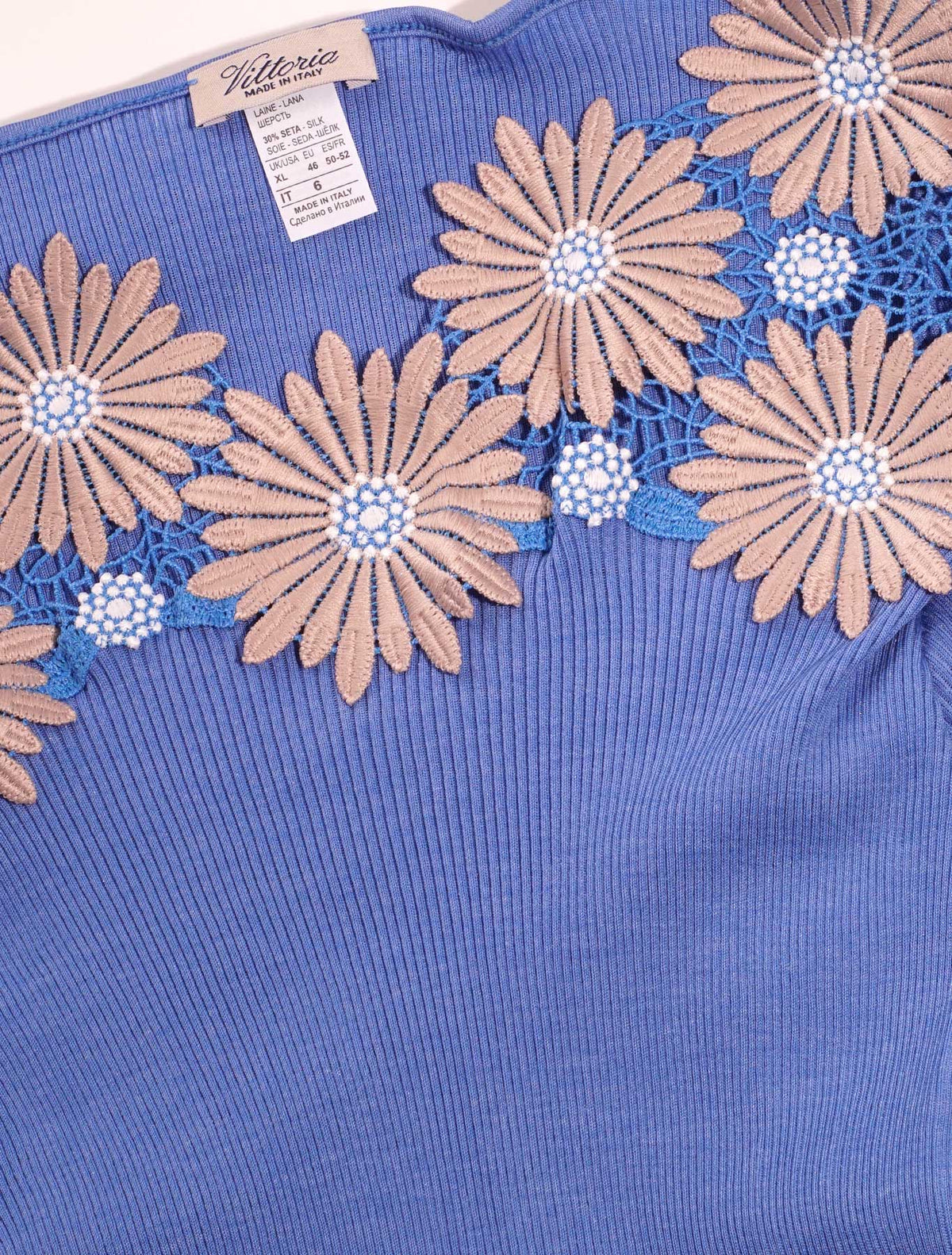 Maglia lana seta plissé margherita