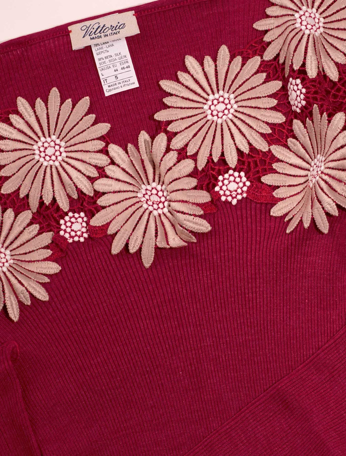 Maglia lana seta plissé margherita