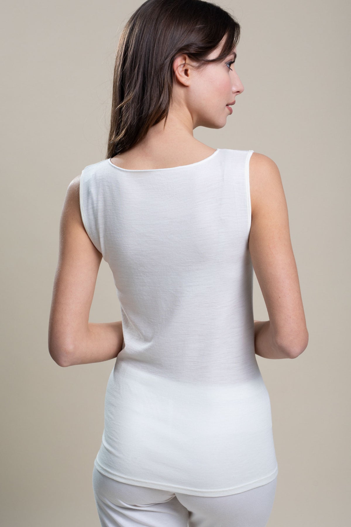 Canotta lana seta liscia