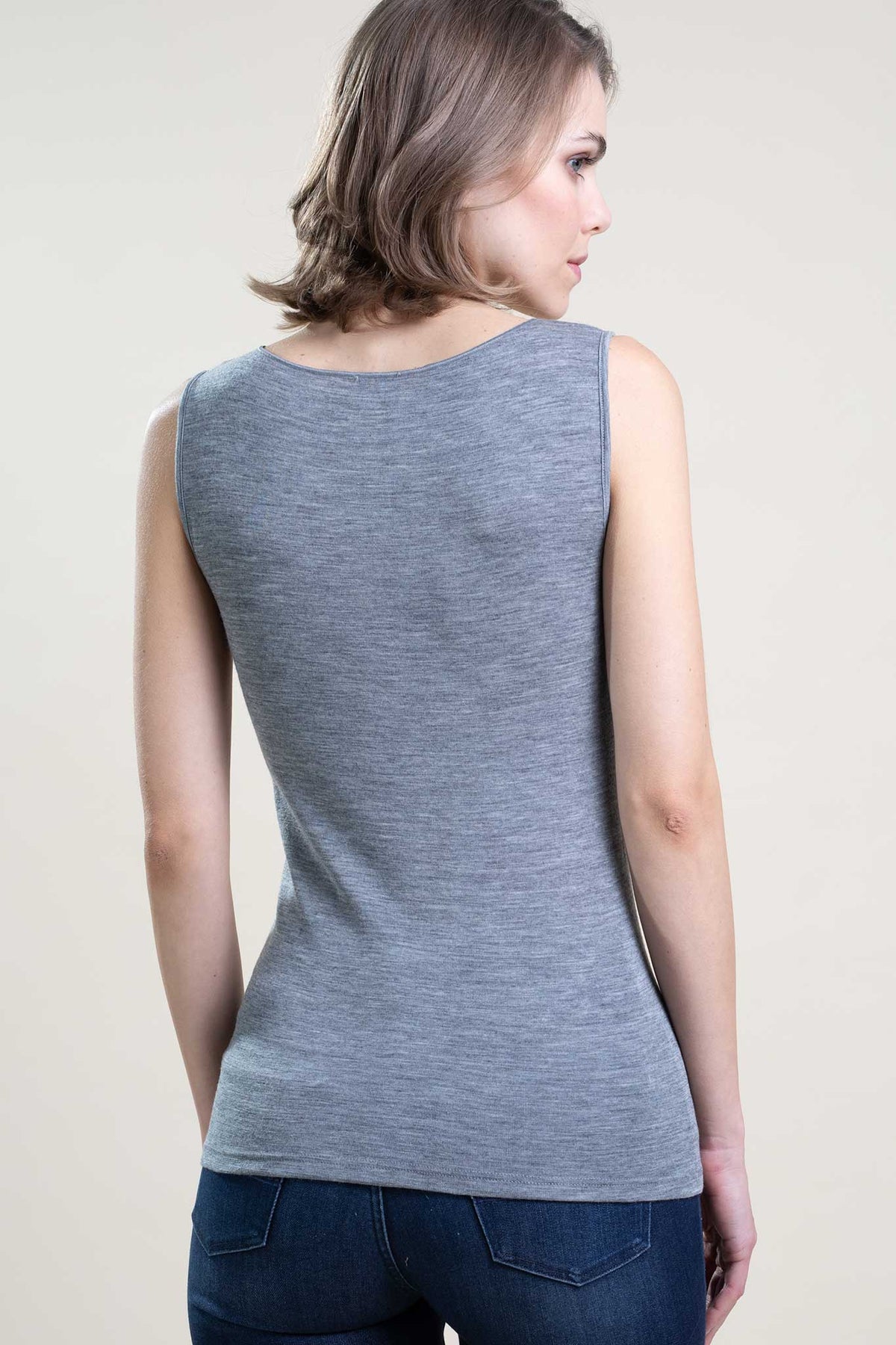 Canotta lana seta liscia