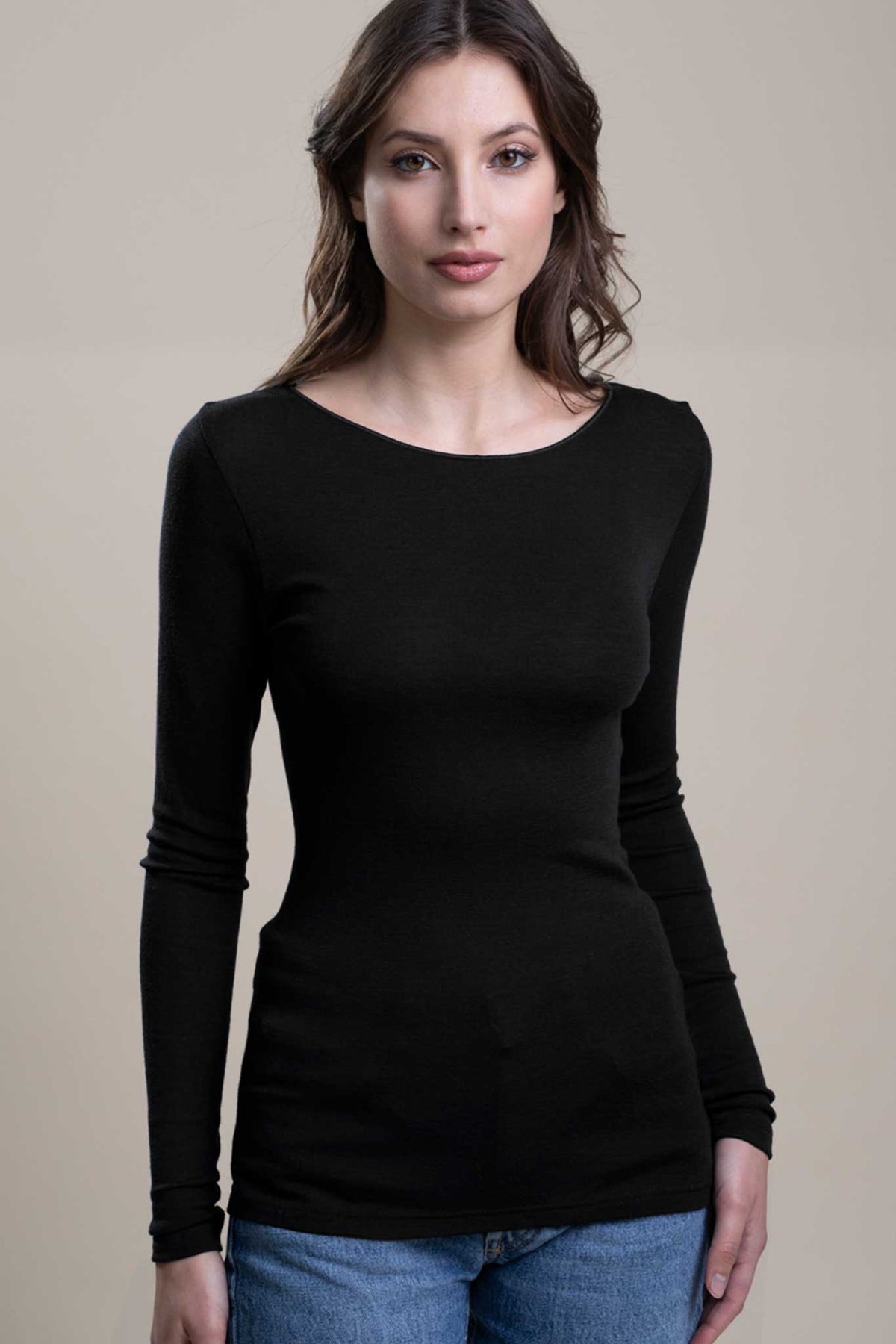 Smooth silk wool sweater