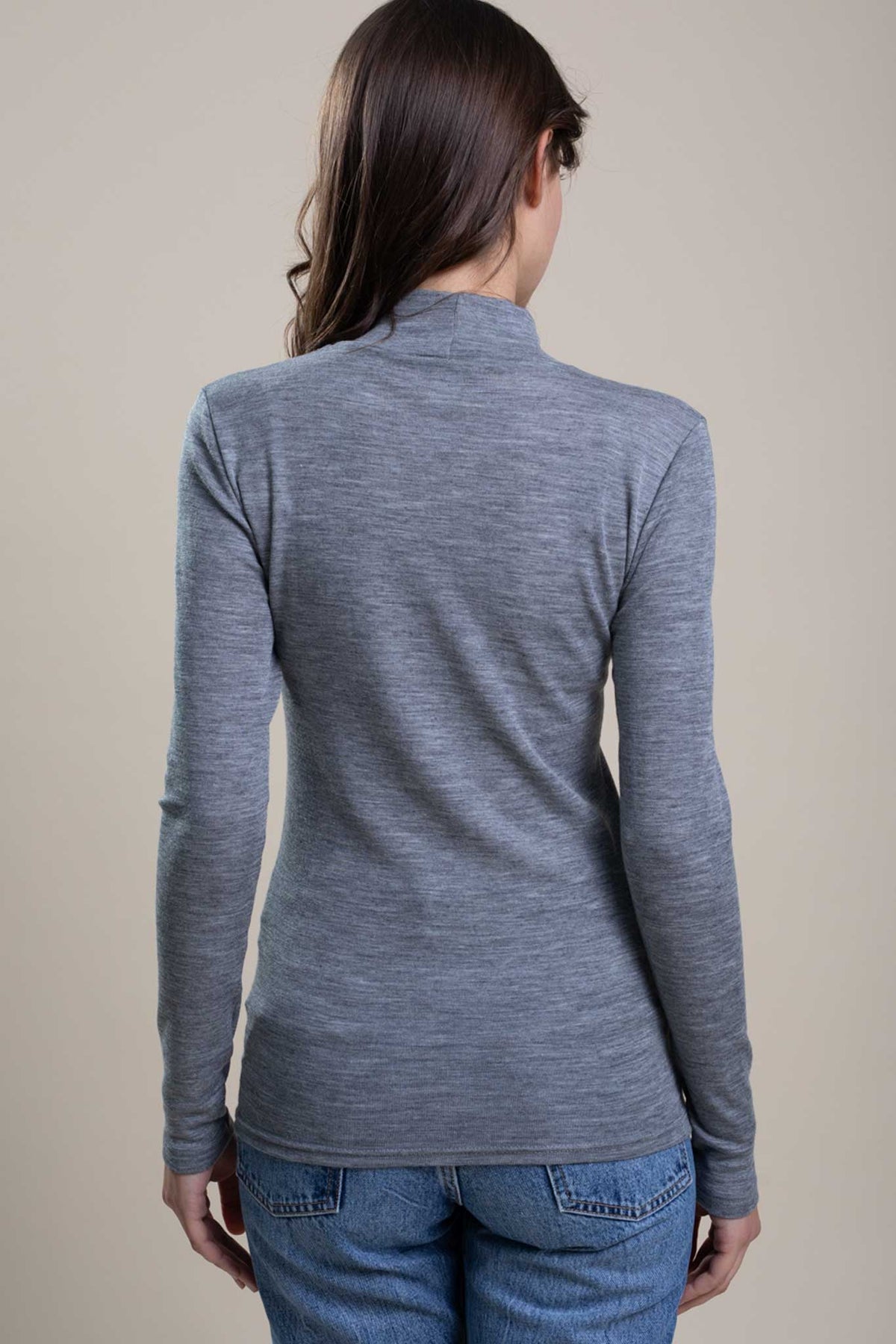 Silk wool smooth turtleneck