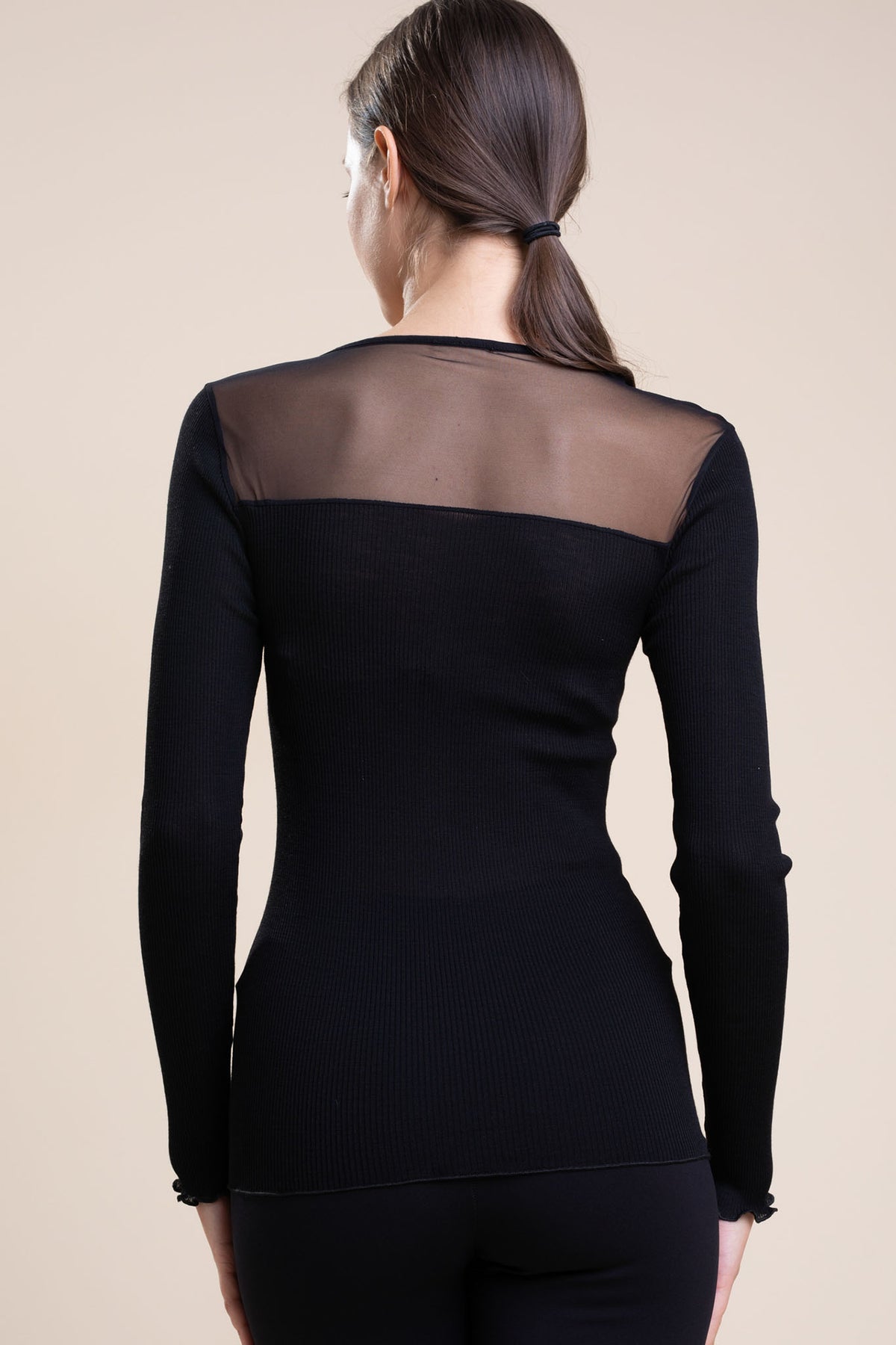 Maglia lana seta plissé tulle