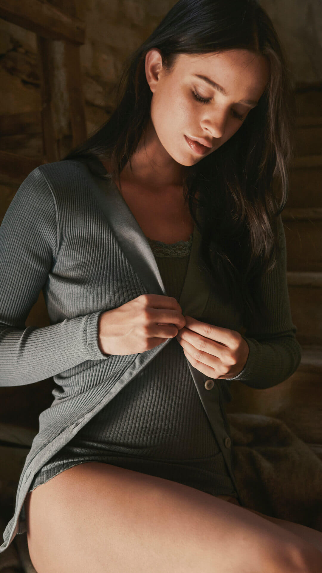 Cardigan lana seta plissé