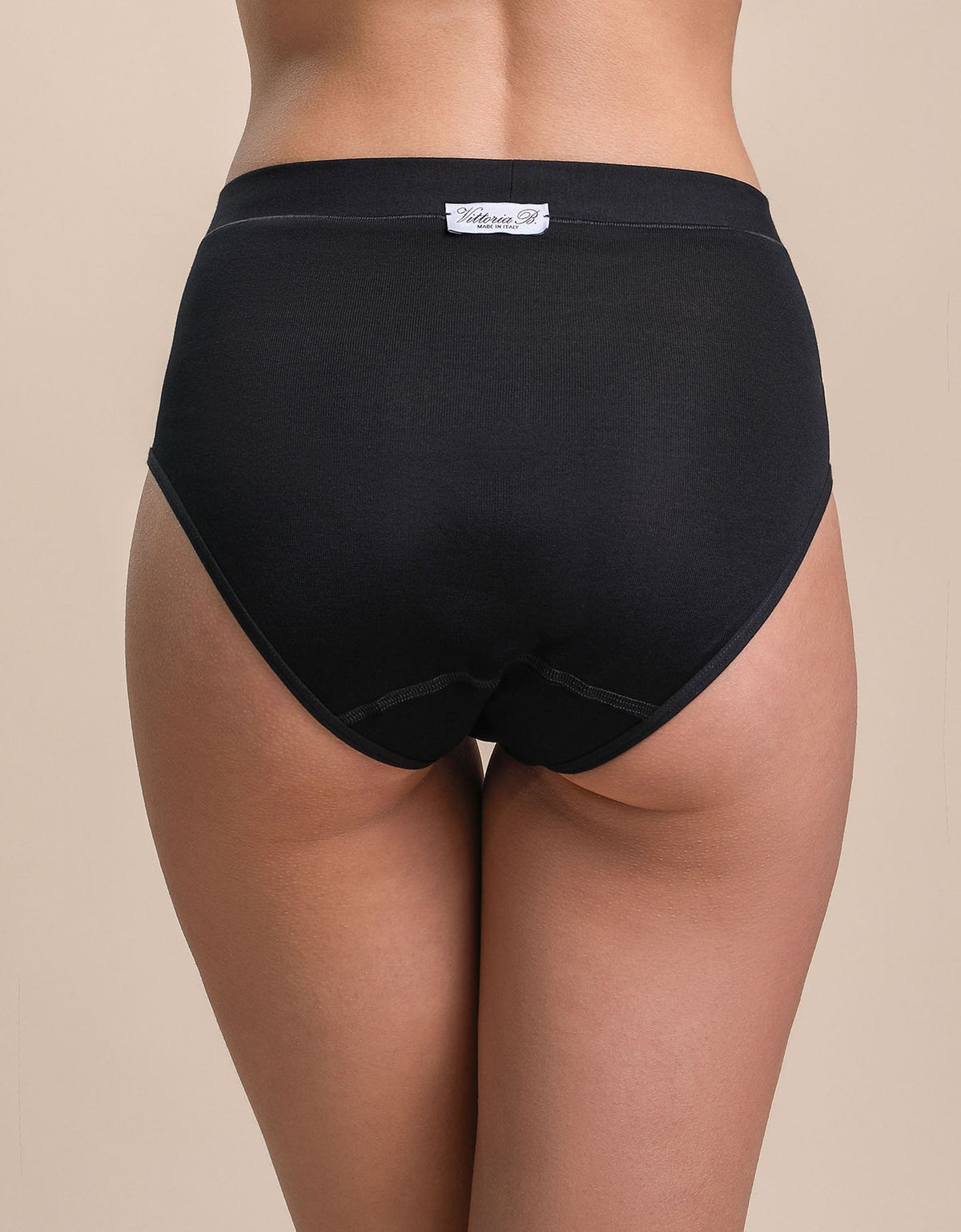 Slip alto Greta vista posteriore filo scozia colore nero