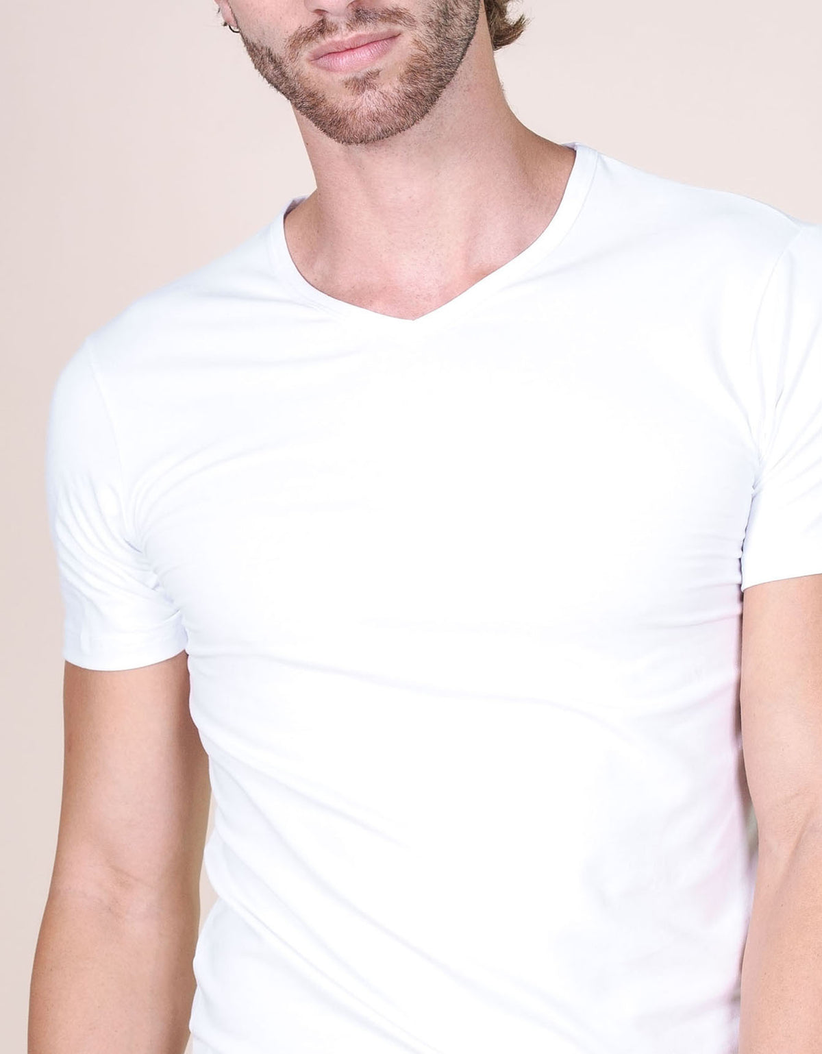T-shirt uomo cotone elasticizzato v