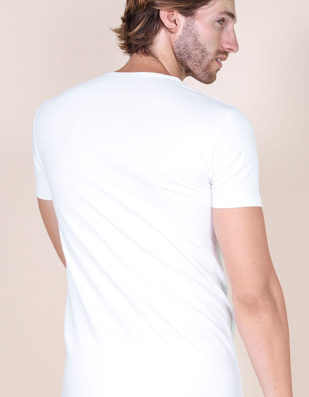 T-shirt uomo cotone elasticizzato v