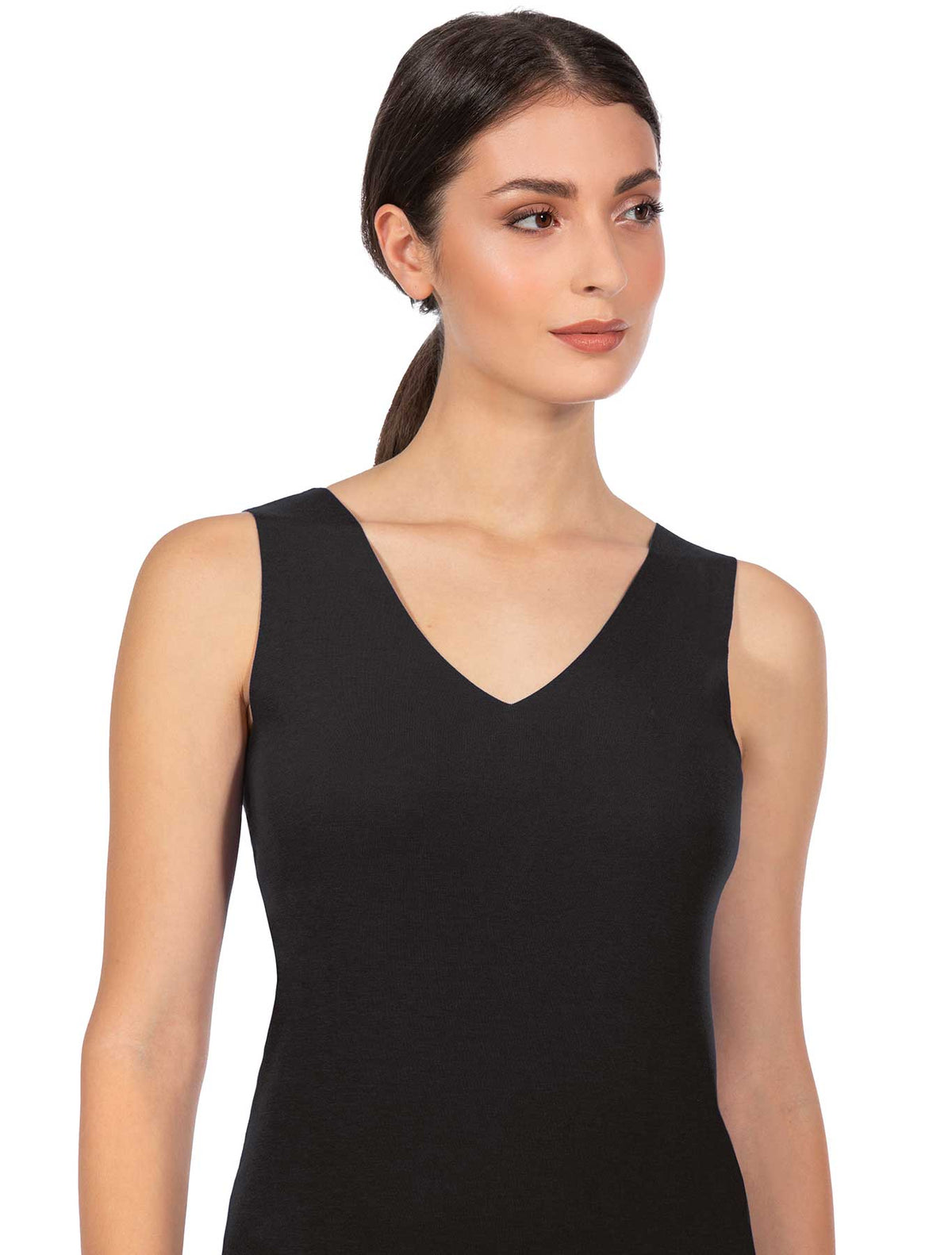 Débardeur col v coton coupe brute