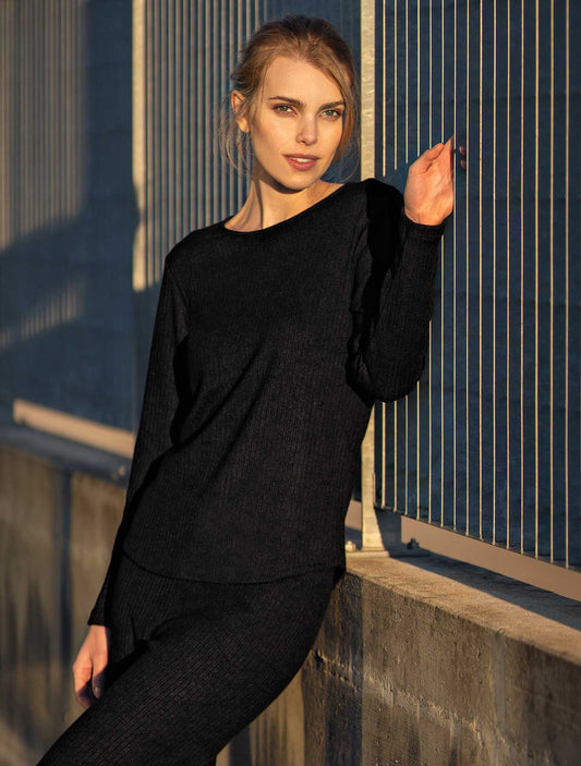 Maglia girocollo tricot costa