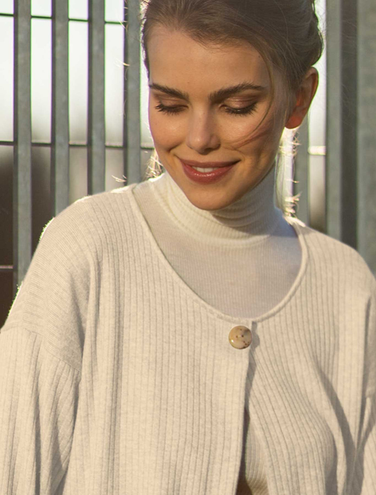 Cardigan tricot costa naturale