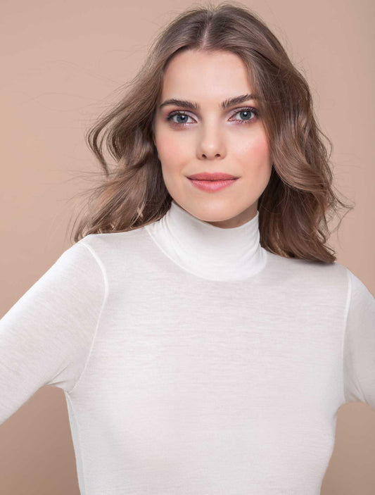 Lupetto Agata cashmere modal colore bianco