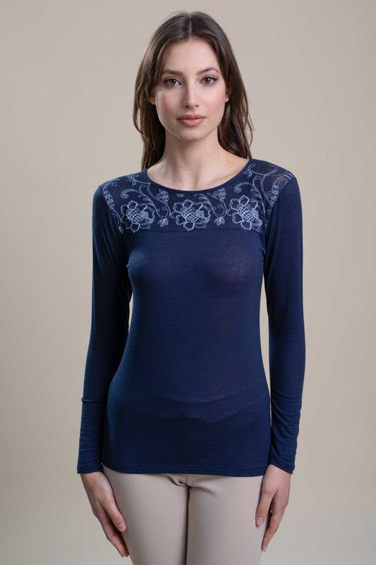 Maglia cashmere modal ricamo