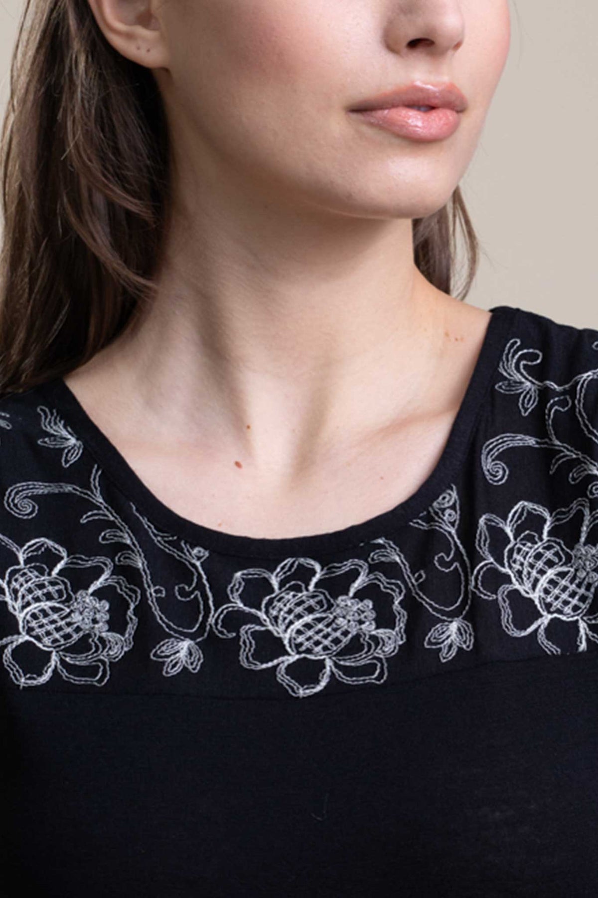 Maglia cashmere modal ricamo