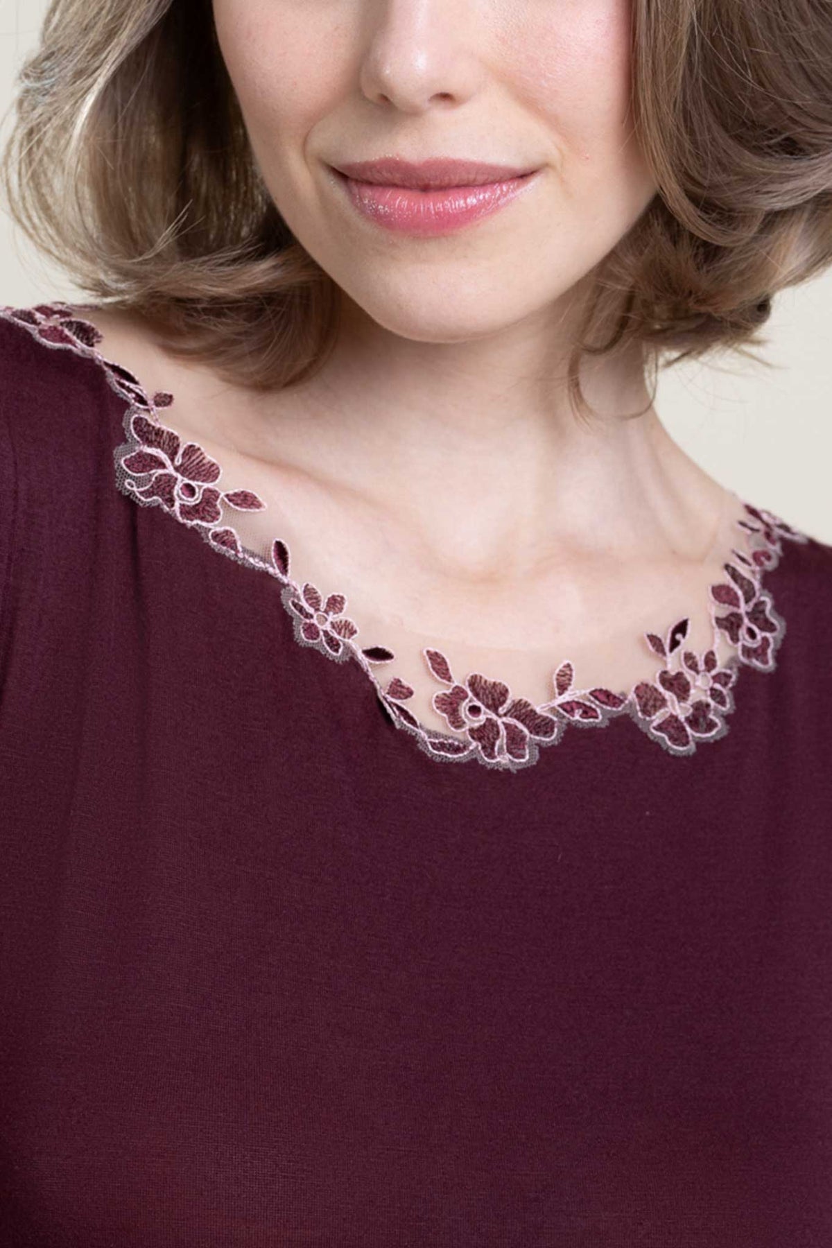 Maglia Agata modal cashmere tulle ricamato