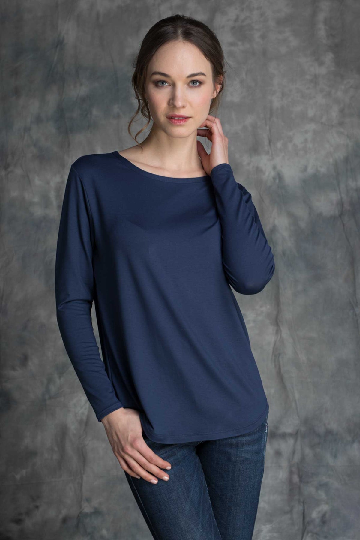 Maglia modal lana blu