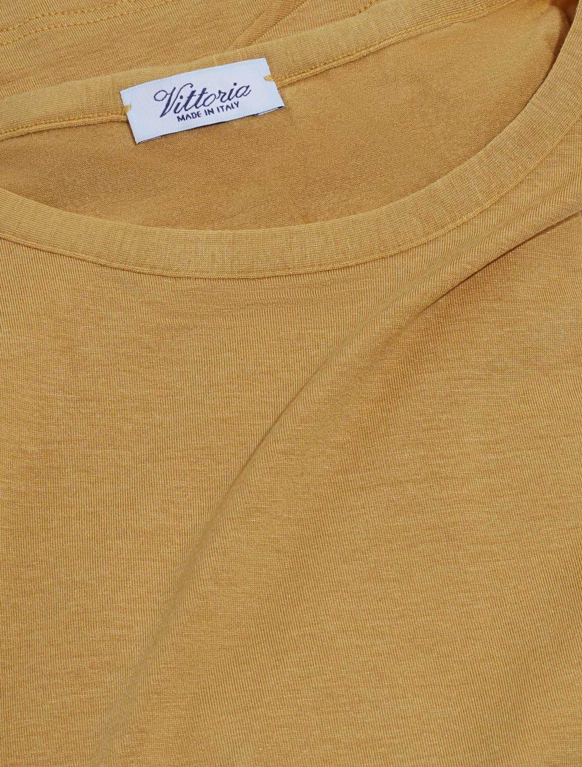 Maglia Manica Lunga Girocollo in Modal Lana Colore Senape