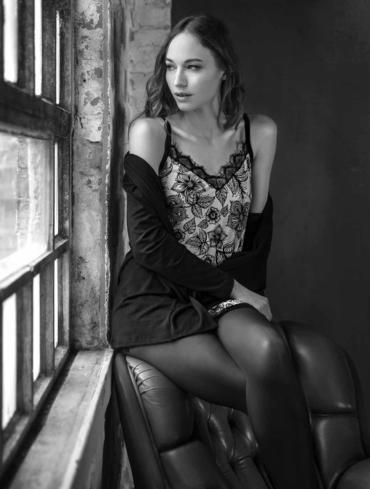 Top lungo stampa floreale