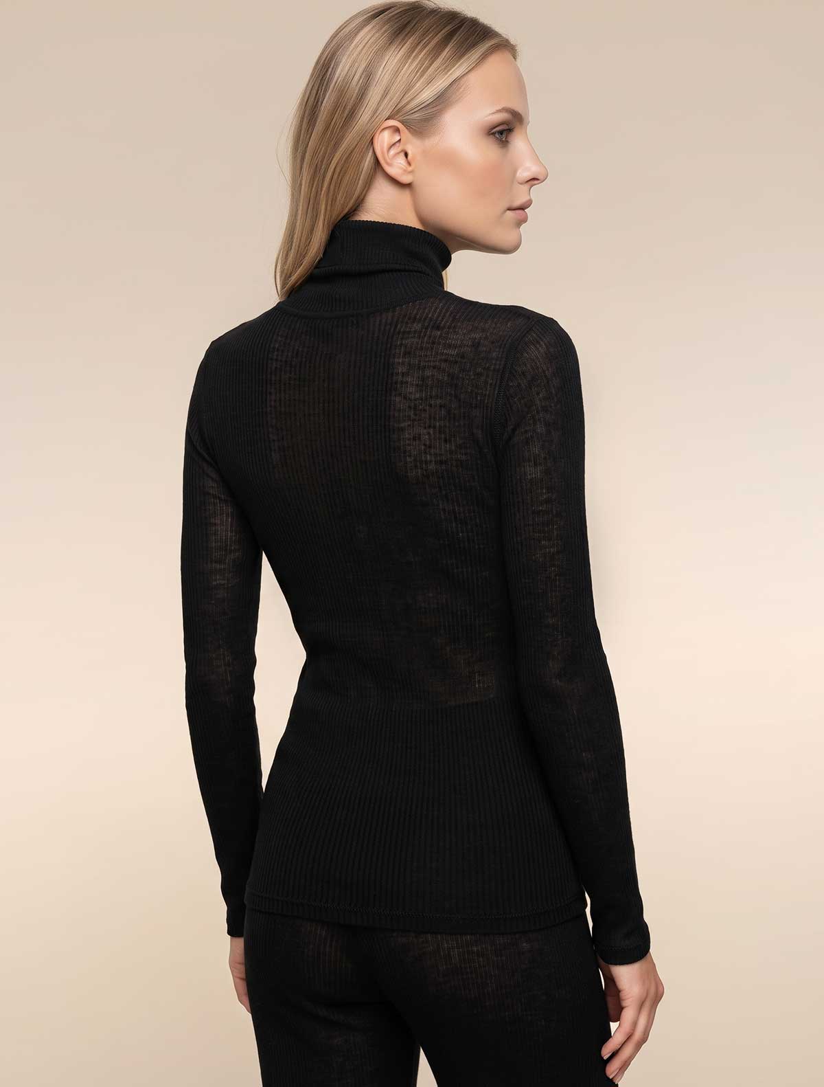 Dolcevita cashmere modal costina * Nero