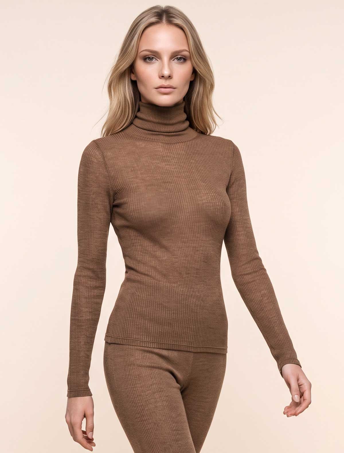 Dolcevita cashmere modal costina * Caramel