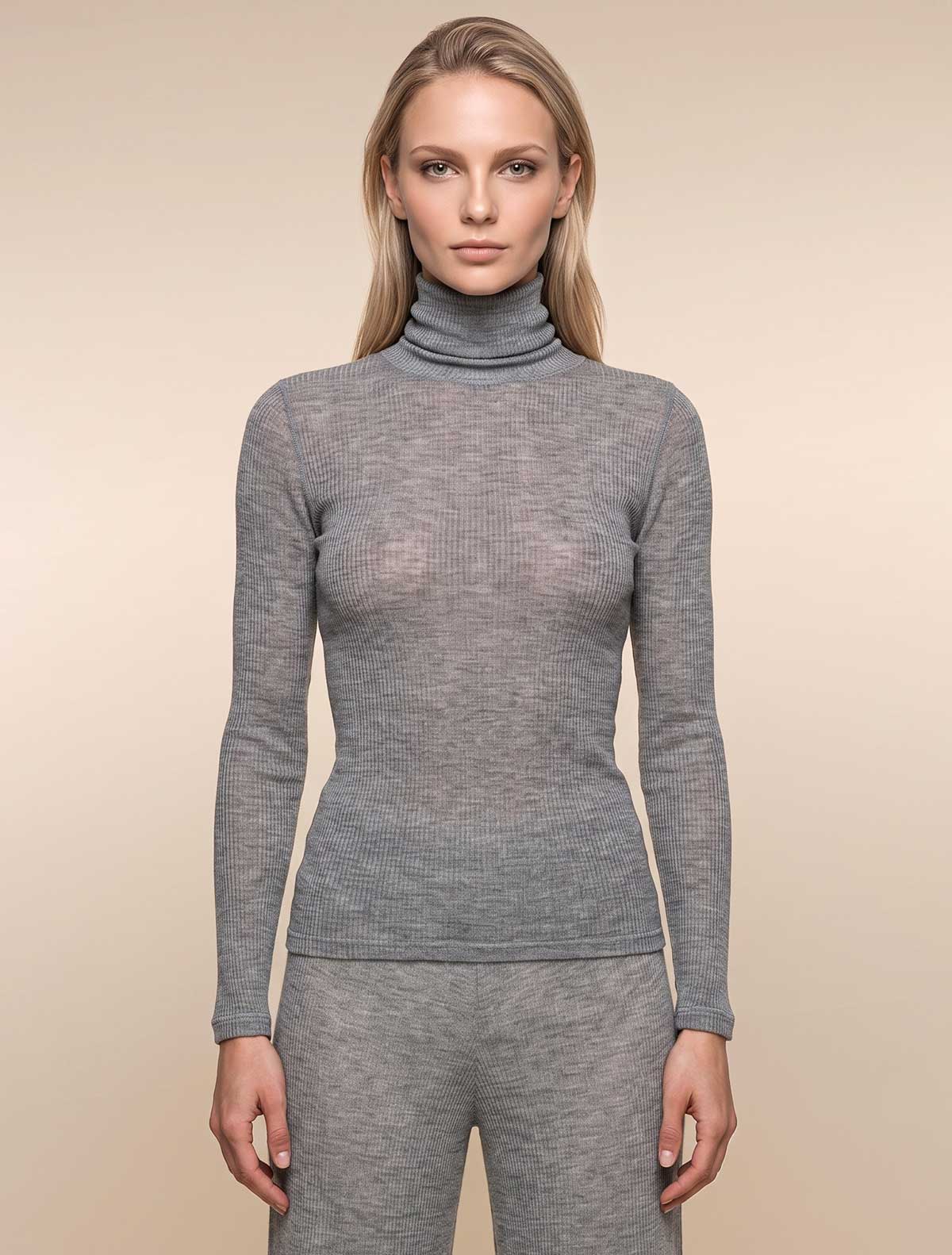 Dolcevita cashmere modal costina * Grigio