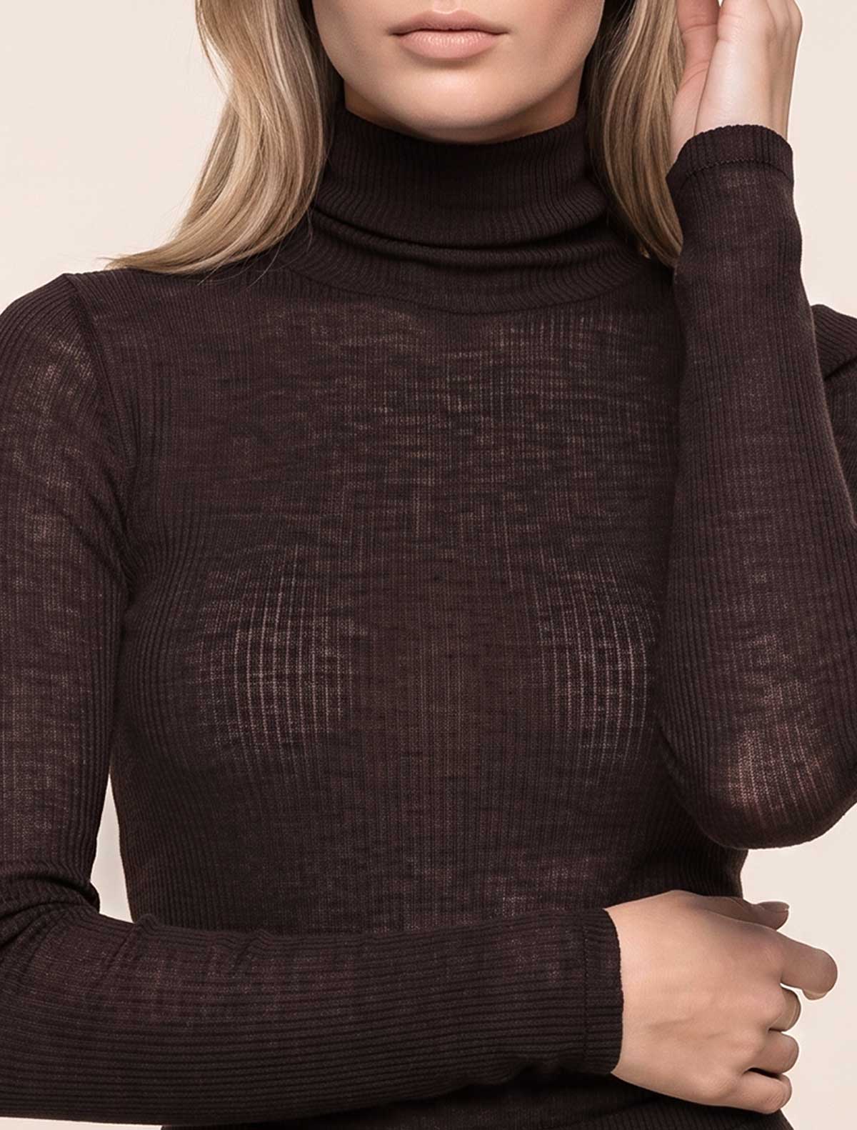 Dolcevita cashmere modal costina * Marrone