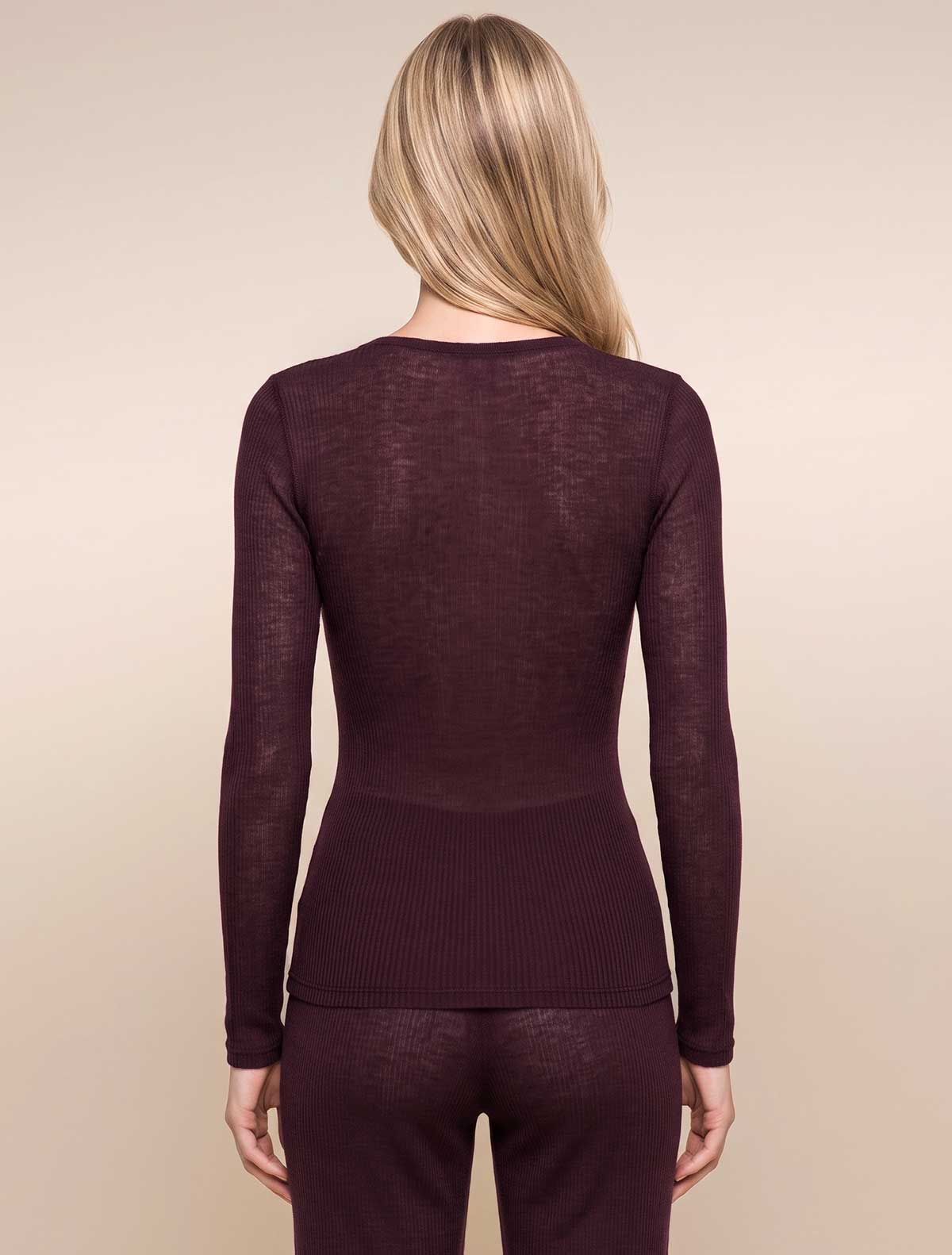 Maglia cashmere modal costina * Bordeaux