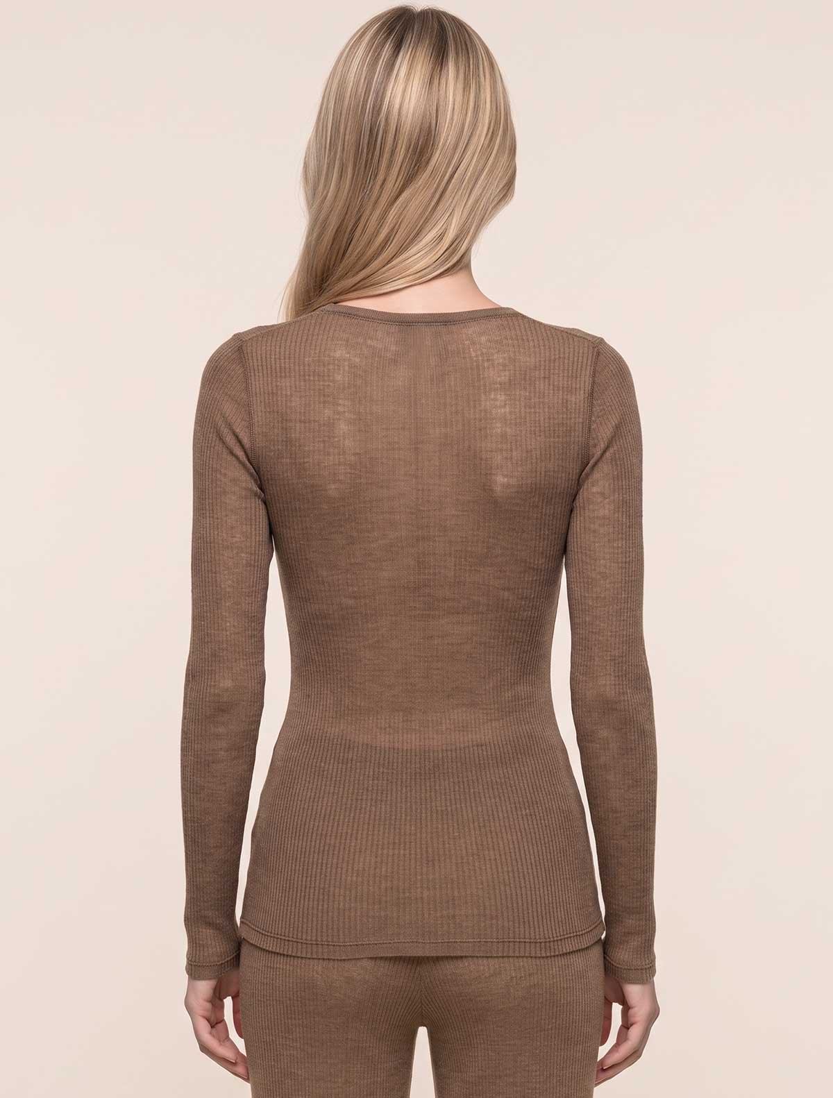 Maglia cashmere modal costina * Caramel
