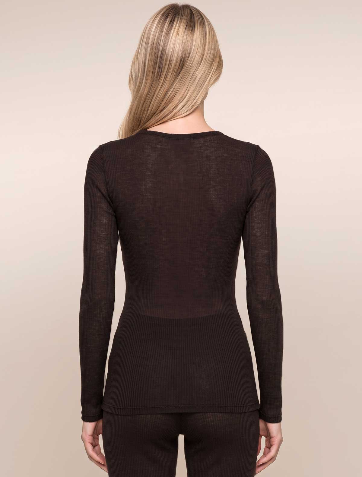 Maglia cashmere modal costina * Marrone