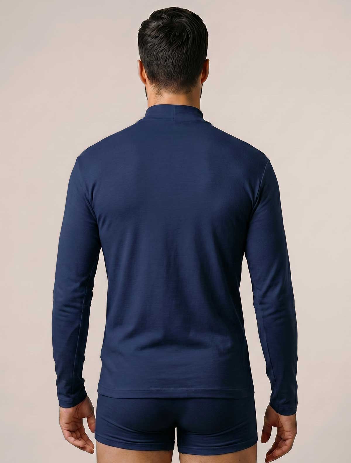 Haut homme col montant coton gratté * Haut homme col montant coton gratté
