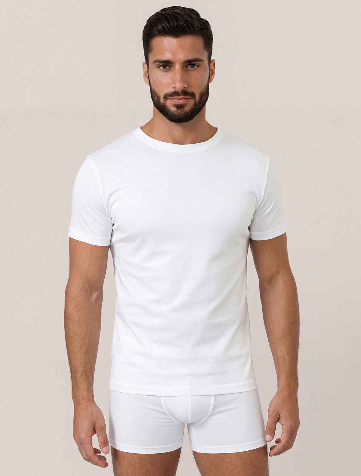 T-shirt homme coton fil d’Écosse col rond. * T-shirt homme coton fil d’Écosse col rond.