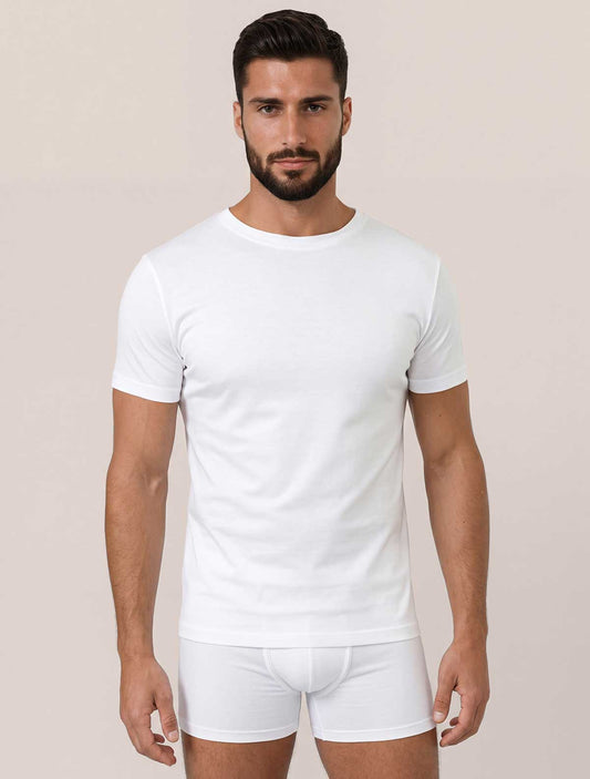 T-shirt uomo filo scozia girocollo