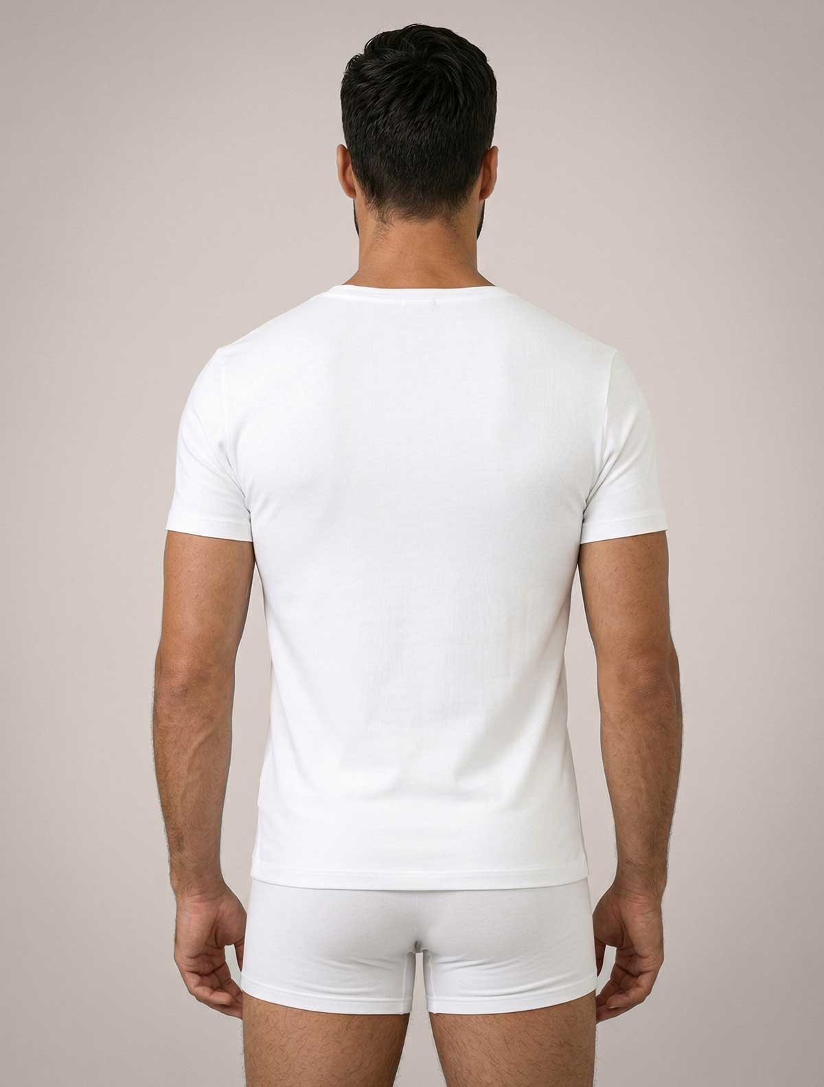 T-shirt homme fil d’Écosse col V * T-shirt homme fil d’Écosse col V