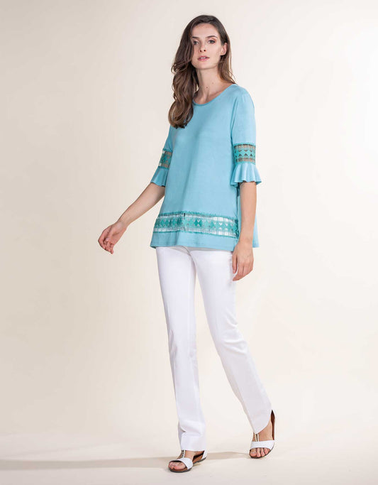 T-shirt viscosa inserto rombi