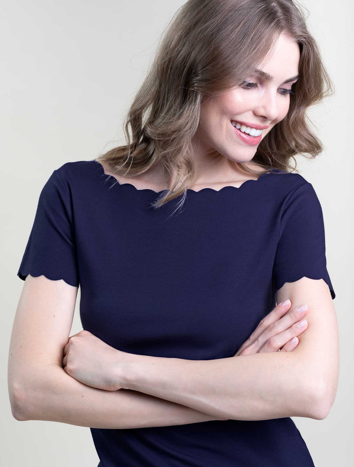 T-shirt onde cotone taglio vivo